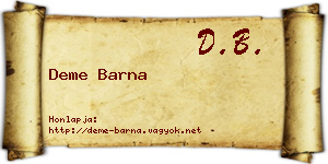 Deme Barna névjegykártya